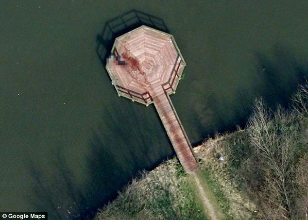 Caught on Google Earth Does this shocking satellite image show a brutal murder being carried out at a lakeside in the Netherlands