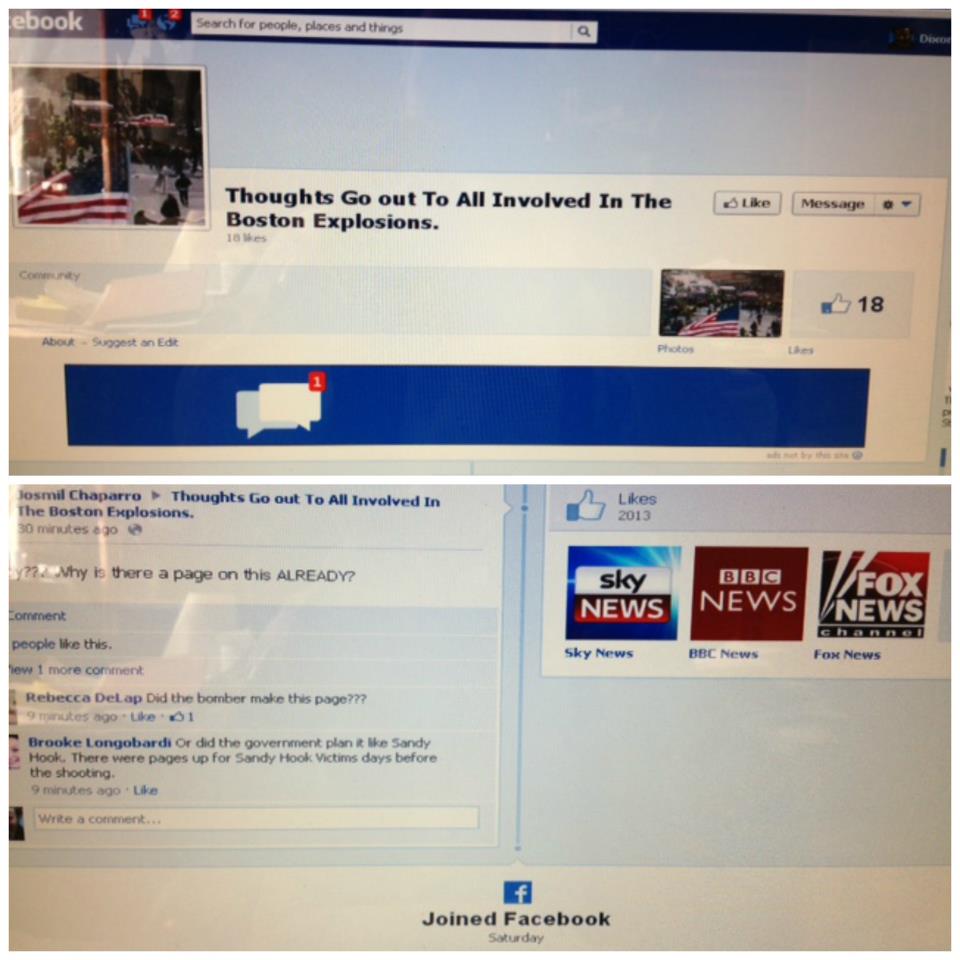 Facebook Page Set Up For Boston Marathon Bombings Days Before Boston Marathon Bombings