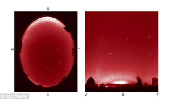 Red arcs over Europe Astronomers capture bizarre phenomenon caused by magnetic storms for first time