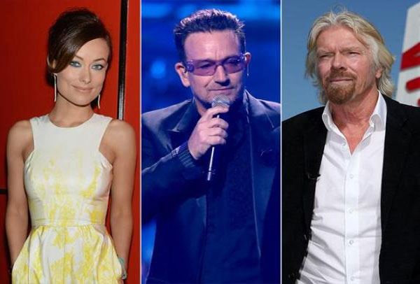Bono, Richard Branson, and Olivia Wilde Make Fun of “Illuminati Conspiracies” in Ad for Clean Water