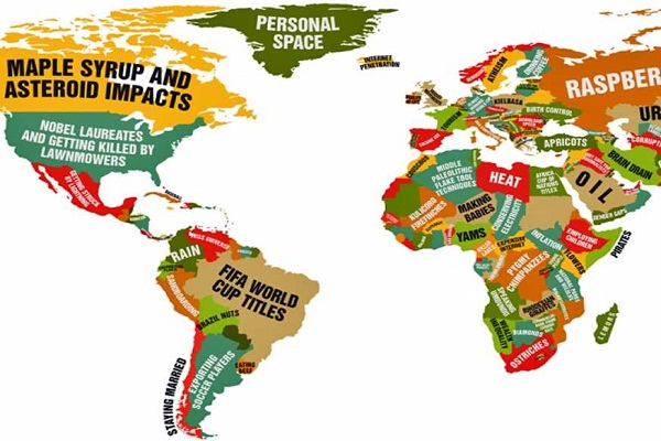 This Funny World Map Shows What Every Country Leads The World In