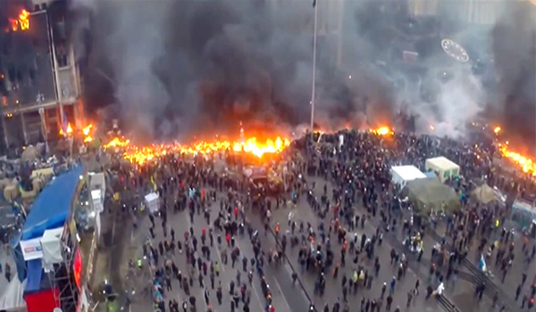 Incredible drone video shows Ukraine's riot battlefield from above