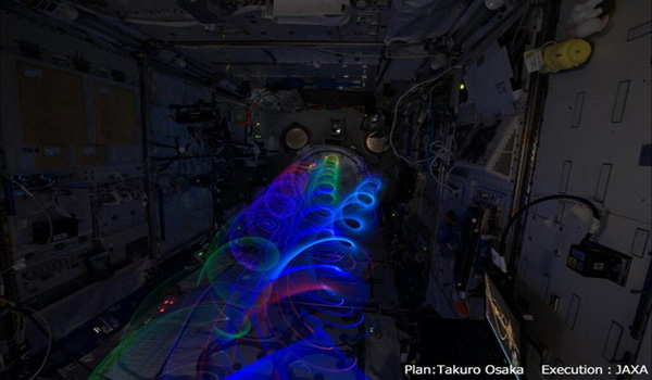 Japanese Astronaut Creates Amazing Light Spirals in Space