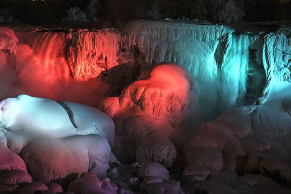 Niagara Falls freezes for second time as US East Coast shivers in record-breaking winter cold