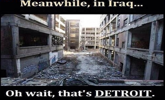 Detroit and Iraq Both Devastated by the Same Thieves