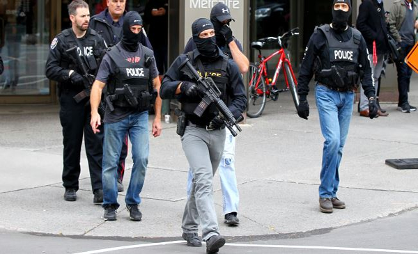 Stages Canada terror ‘pretext for police state’