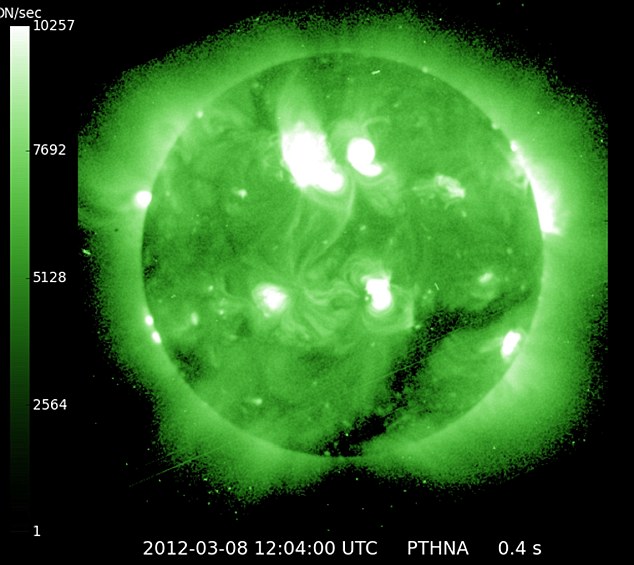 Largest solar flare in five years hits Earth… but ‘jolt’ predicted to disrupt flights, GPS systems and power grids fails to materialise