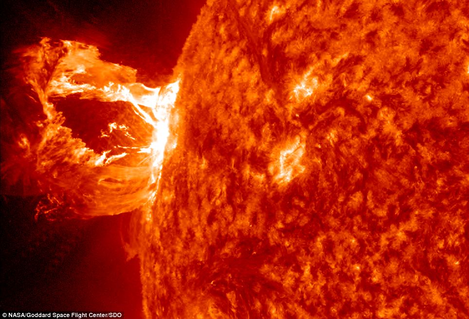 Here comes the sun: Nasa cameras catch spectacular solar flare
