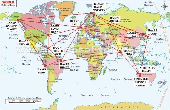 Map Of World HAARP Facilities