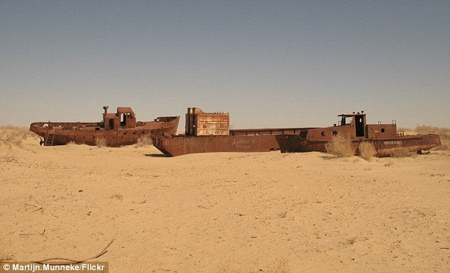 The eerie, rusting 50-year-old ghost ships which are the only reminder that this desert used to be a sea