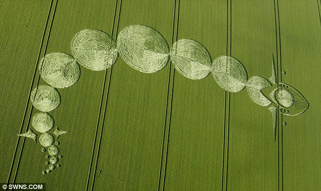 Cream of the crop circles: New markings snake 350ft across farmer’s field as ‘mysterious’ summer tradition continues