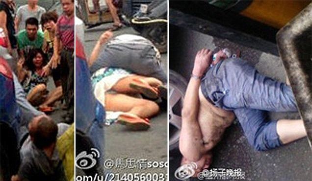 Chinese ‘cannibal’ attack caught on camera as drunk bus driver leaps on woman and chews on her face