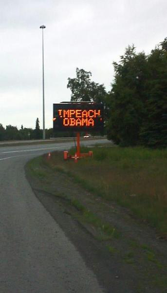 DOT Construction Signs Hacked To Read ‘Impeach Obama’