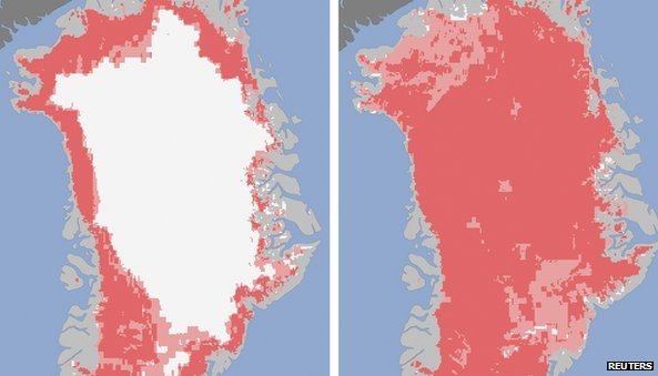 Satellites reveal sudden Greenland ice melt