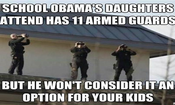 School Obama's Daughters Attend Has 11 Armed Guards