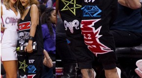 Rihanna Wears Controversial Baphomet/Pentagram Pants To NBA Game