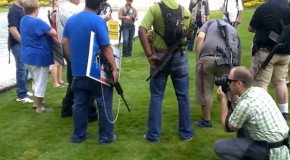 Gun owners march on Houston police station with shotguns and assault rifles
