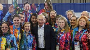 Vladimir Putin: gay people at Winter Olympics must ‘leave children alone’