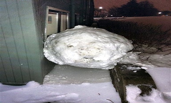 800-Pound Runaway Snowball Slams Into College Dorm, Knocks In Wall