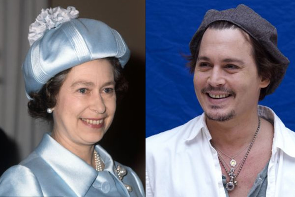 World's unlikeliest relatives Yes, her Majesty really is Johnny Depp's cousin