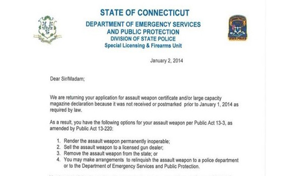 “Surrender Your Firearms,” Connecticut Tells Unregistered Gun Owners