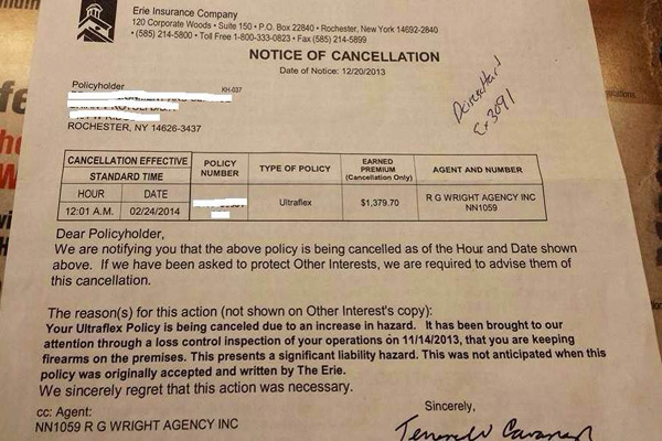 Insurance Policy Holder Discriminated Against For Being A Lawful Gun Owner
