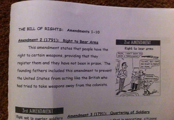 Middle School Assignment Second Amendment Requires Gun Registration