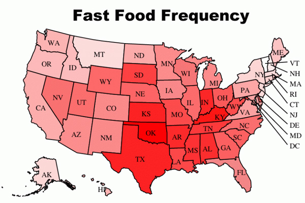 Here's How Fast Food And Exercise Habits Vary Around America