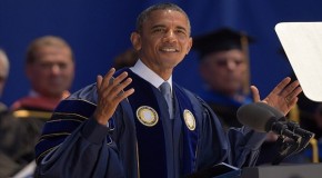 Denying climate change is like saying the moon is made of cheese, argues Obama as he takes on global warming deniers at commencement speech