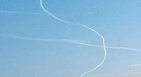 Mystery surrounds bent plane trail photographed over Southsea