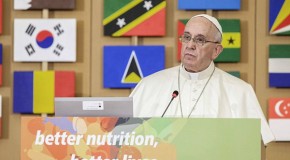 Francis warns greed of man will ‘destroy the world’: Pope says earth will not forgive abuse of its resources for profit and urges world leaders to help the hungry