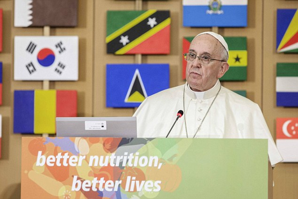 Francis warns greed of man will 'destroy the world' Pope says earth will not forgive abuse of its resources for profit and urges world leaders to help the hungry