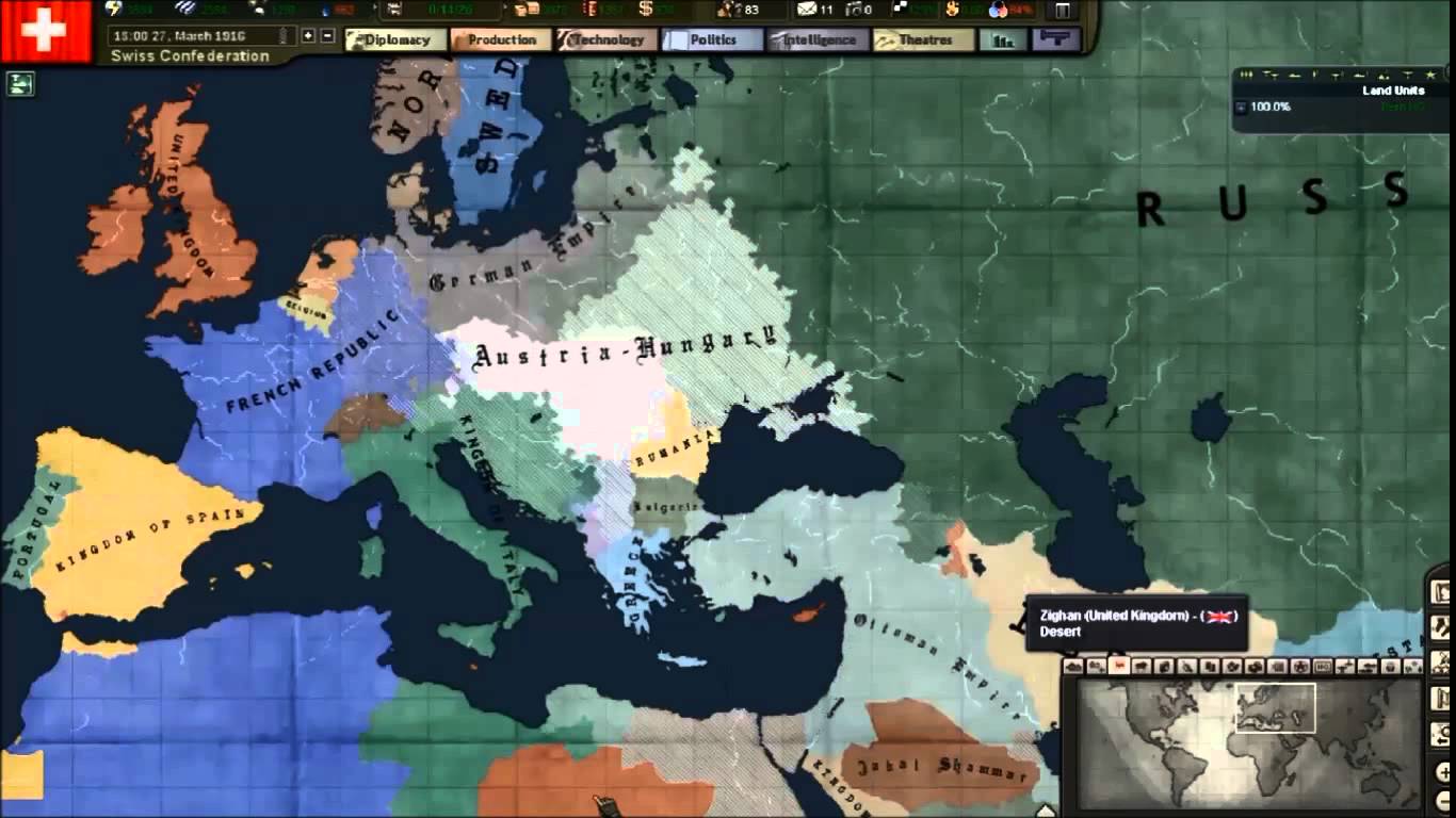 Hearts of Iron 3 Timelapse – World War One