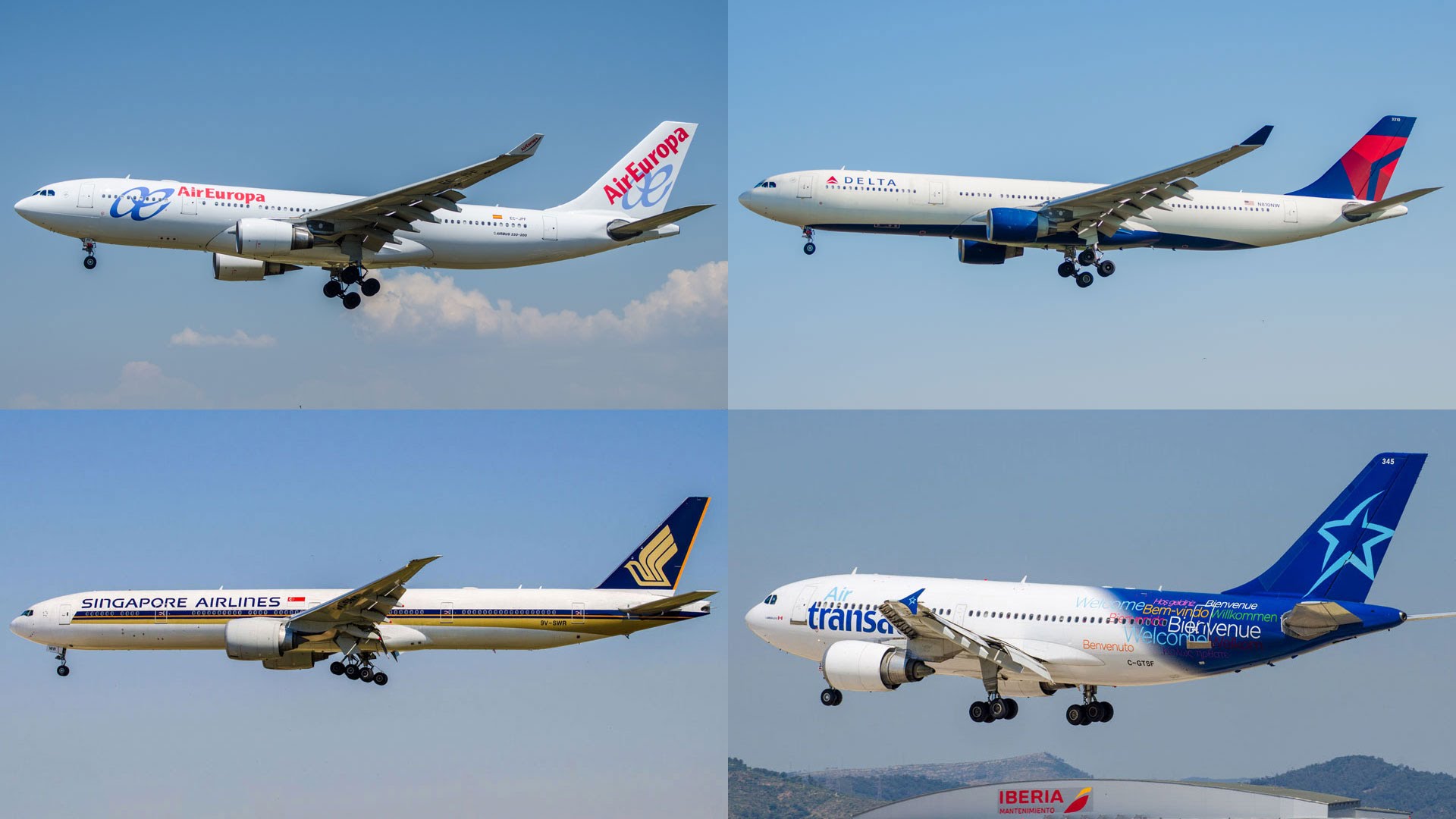Morning arrivals at the airport in Barcelona | A310 , A320 , A330 , B763 , B772 , B773