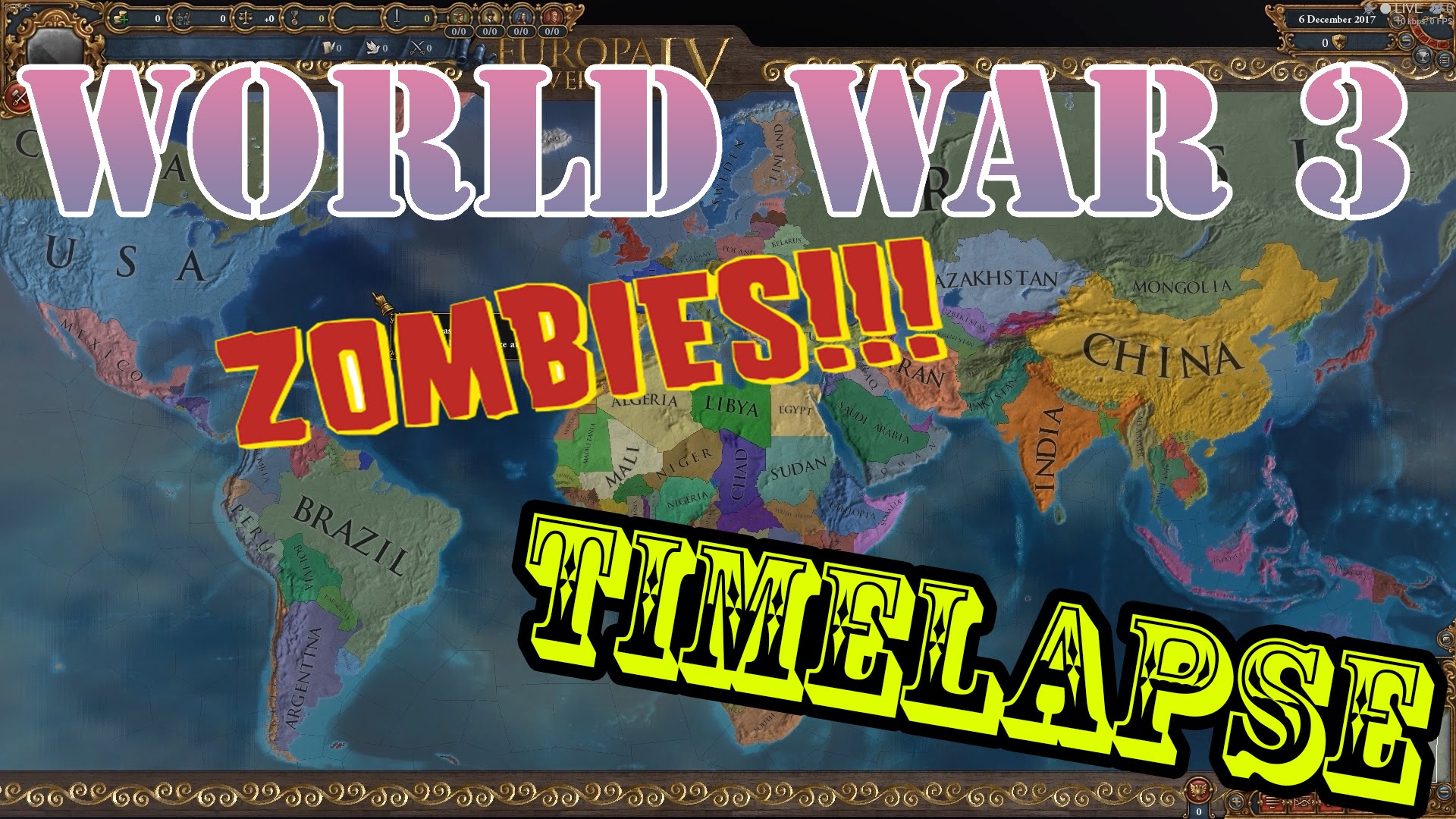 EU4 Timelapse World War 3 & zombies South Africa