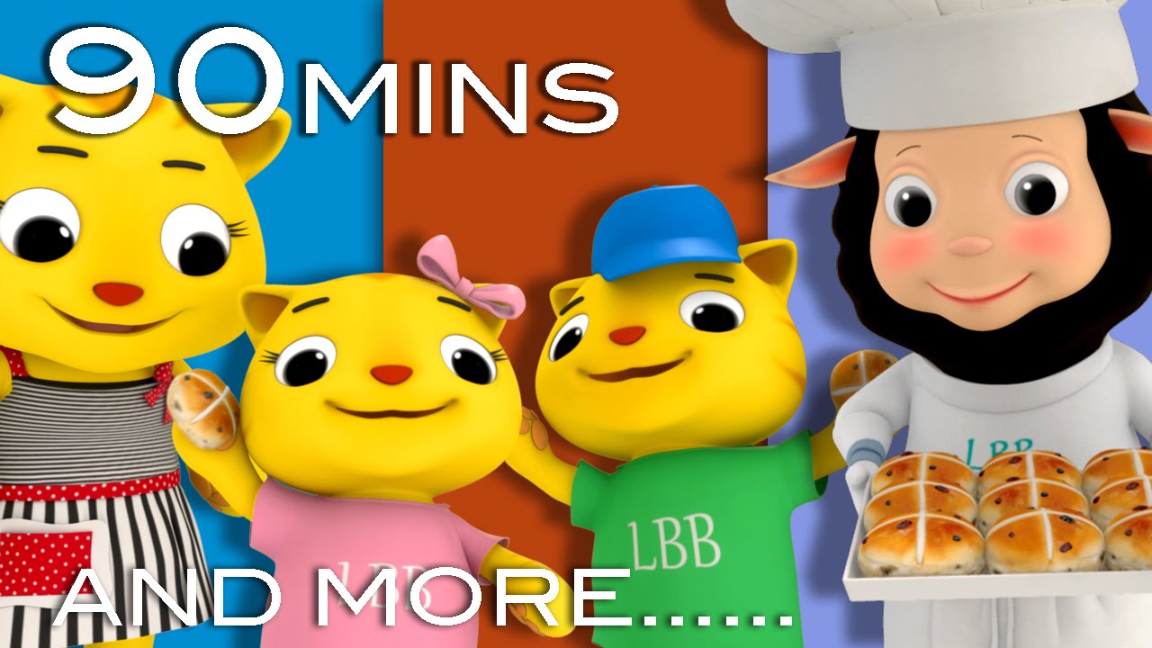 Hot Cross Buns | HUGE Nursery Rhymes Collection | 90 Minutes From LittleBabyBum!