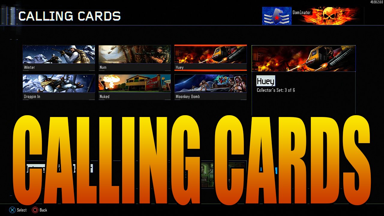 New Black Ops 1 and World at War Calling Cards in Black Ops 3!