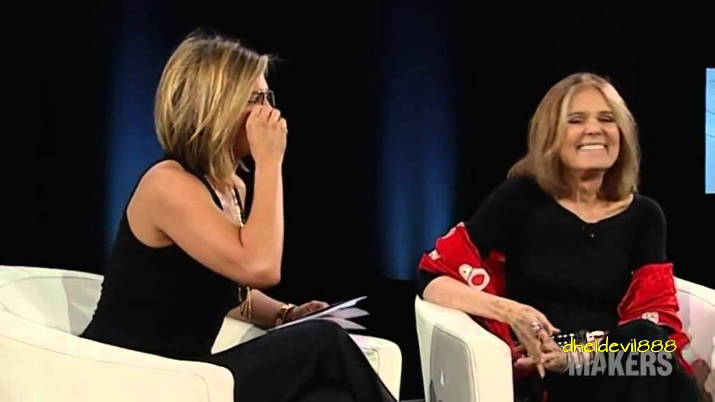 A short clip of Jennifer Aniston Interviewed Gloria Steinem At Feminist Makers Conference 2014