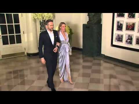 White House state dinner  Ryan Reynolds with Blake Lively arrival   Watch News Videos Online