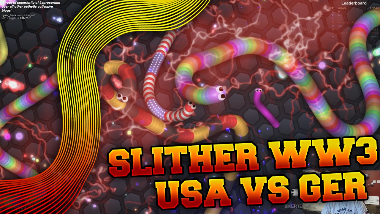 SLITHER.IO // WORLD WAR 3 // SNAKE USA VS GERMANY!