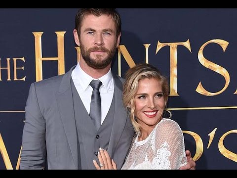 Chris Hemsworth and Elsa Pataky attend the LA premiere of The Huntsman