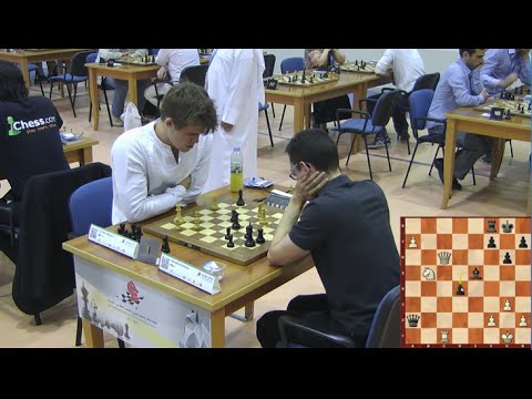Magnus Carlsen vs Fabiano Caruana || World Rapid Championship 2014 Round 10