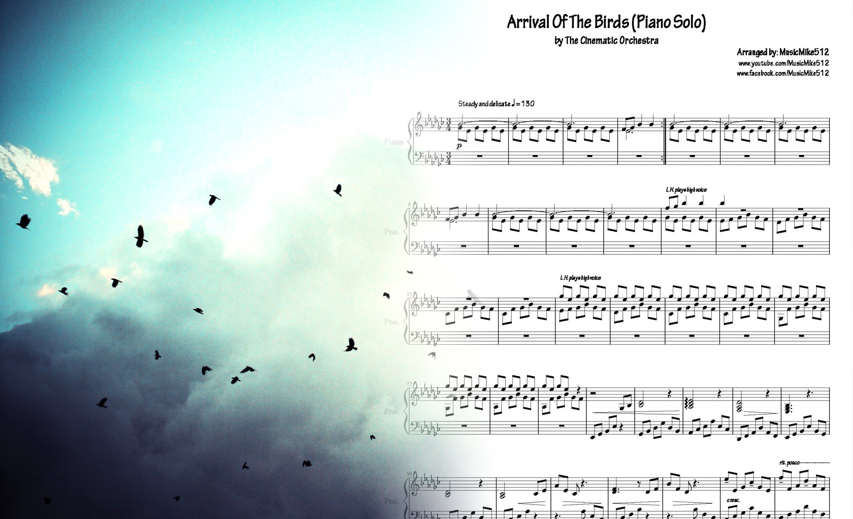 [PIANO SHEETS] THE CINEMATIC ORCHESTRA – Arrival Of The Birds (Piano Solo)