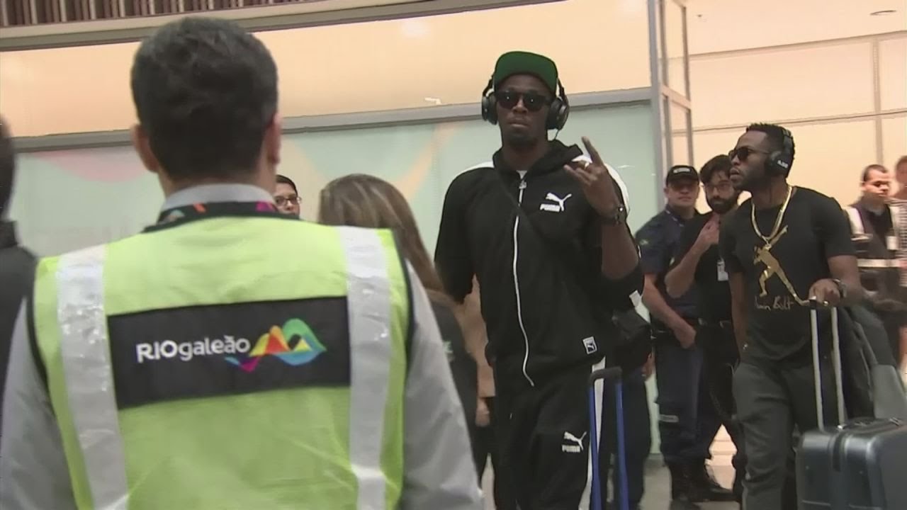 Bolt arrives for Rio Olympics