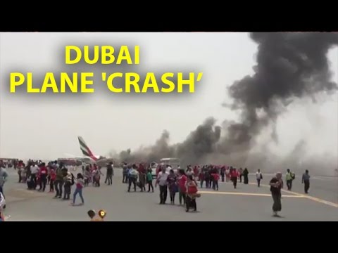 WATCH: #Emirates flight catches fire after landing in Dubai