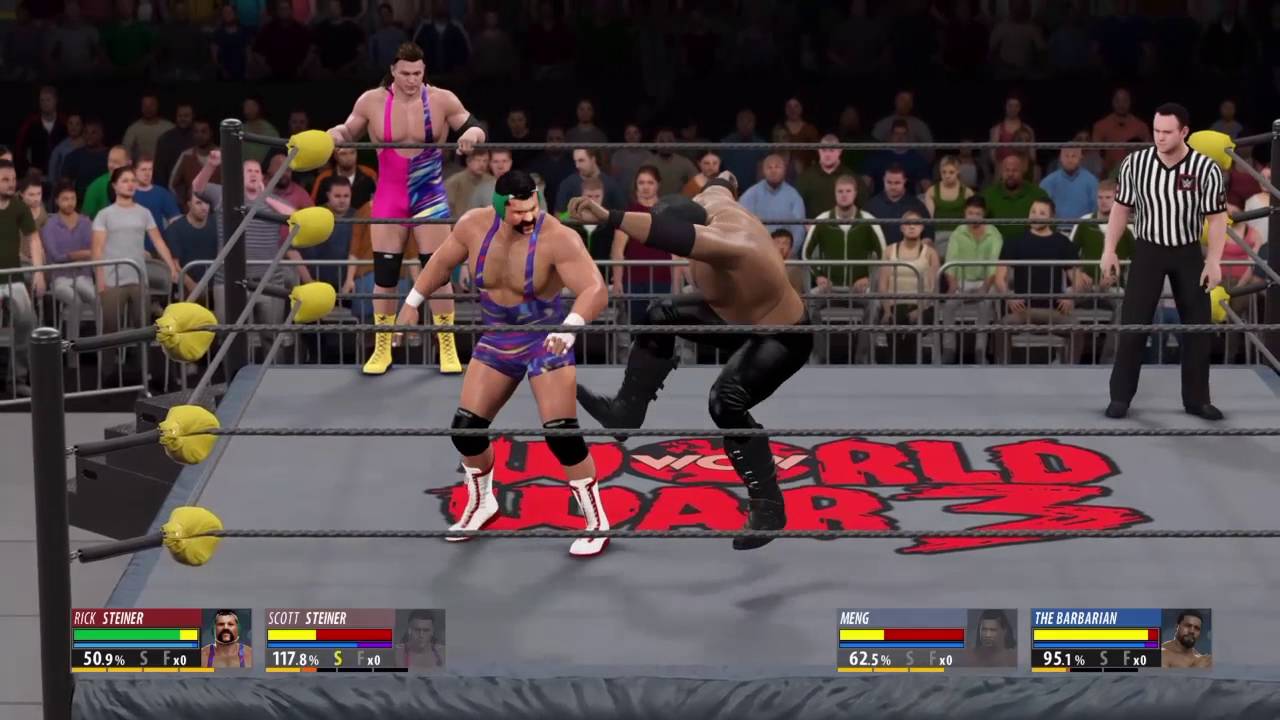 WCW2K16 World War 3 Match 3 The Steiner Brothers vs The Faces of Fear