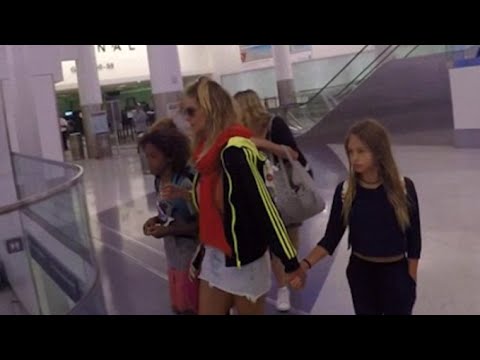 Heidi Klum returns to LA from vacation with her children