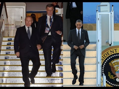 Compare! Putin and Obama arrive in Brisbane for G20