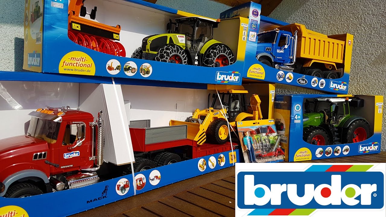 BRUDER toys NEWS Tractor Fendt, Claas, Truck Mack and Dump truck Mack
