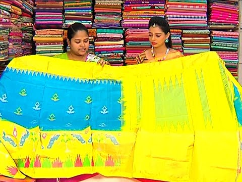 Latest Ikkat Lemon Yellow With Blue Shaded Saree || New Arrivals || Vanitha TV